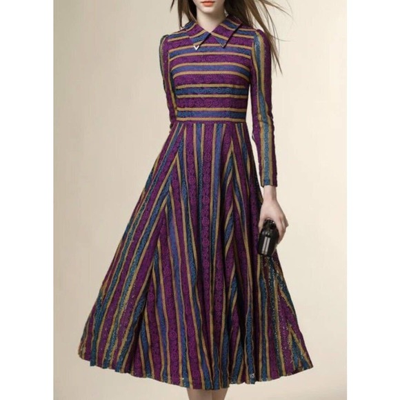 NWT Chic Boutique Lace Maxi Dress Unique Standout OOAK Statement FashionWeek XXL - Picture 5 of 12